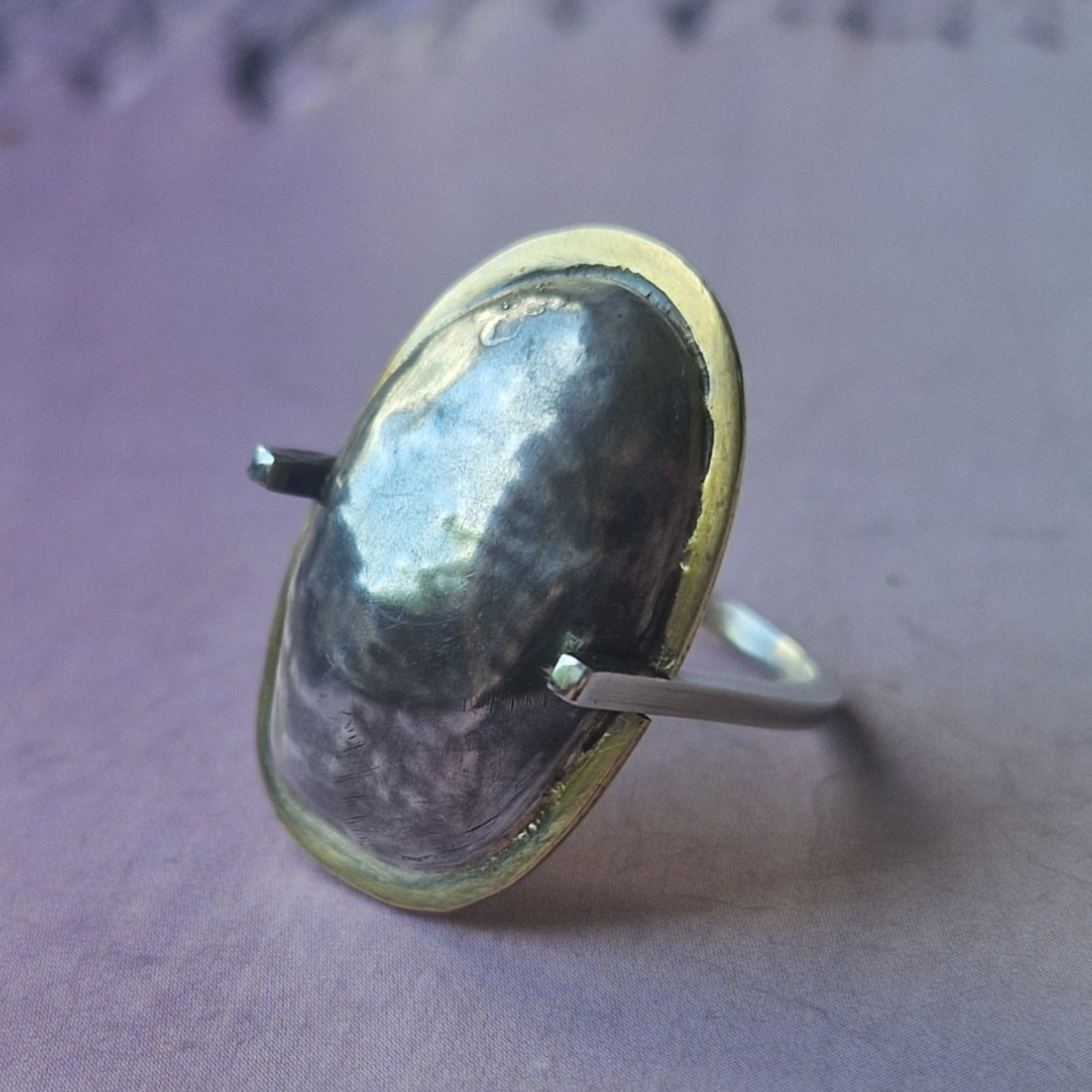 Oxidised Silver domed ring - Julia Mathias Jewellery