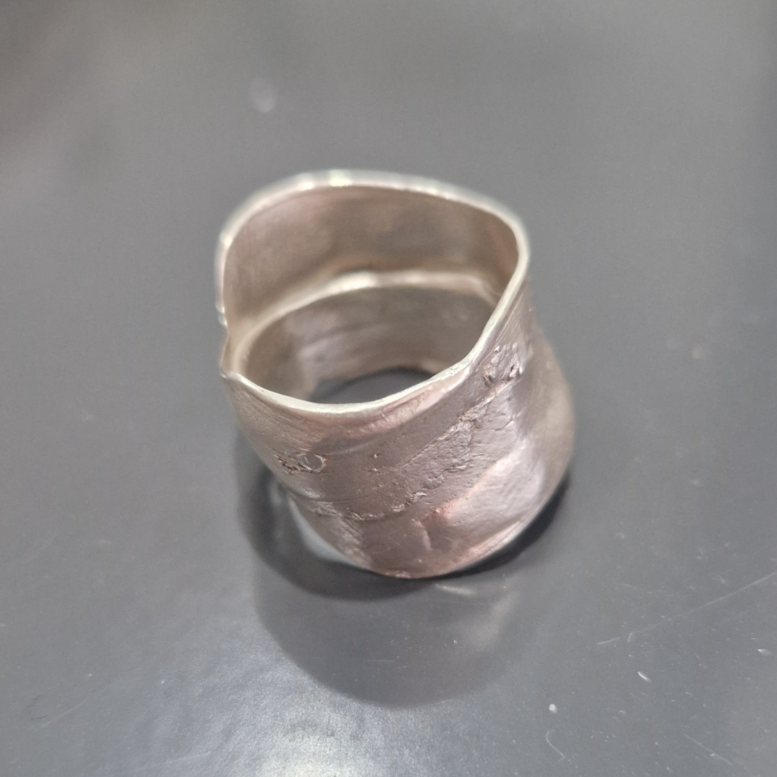 Silver wax cast ring