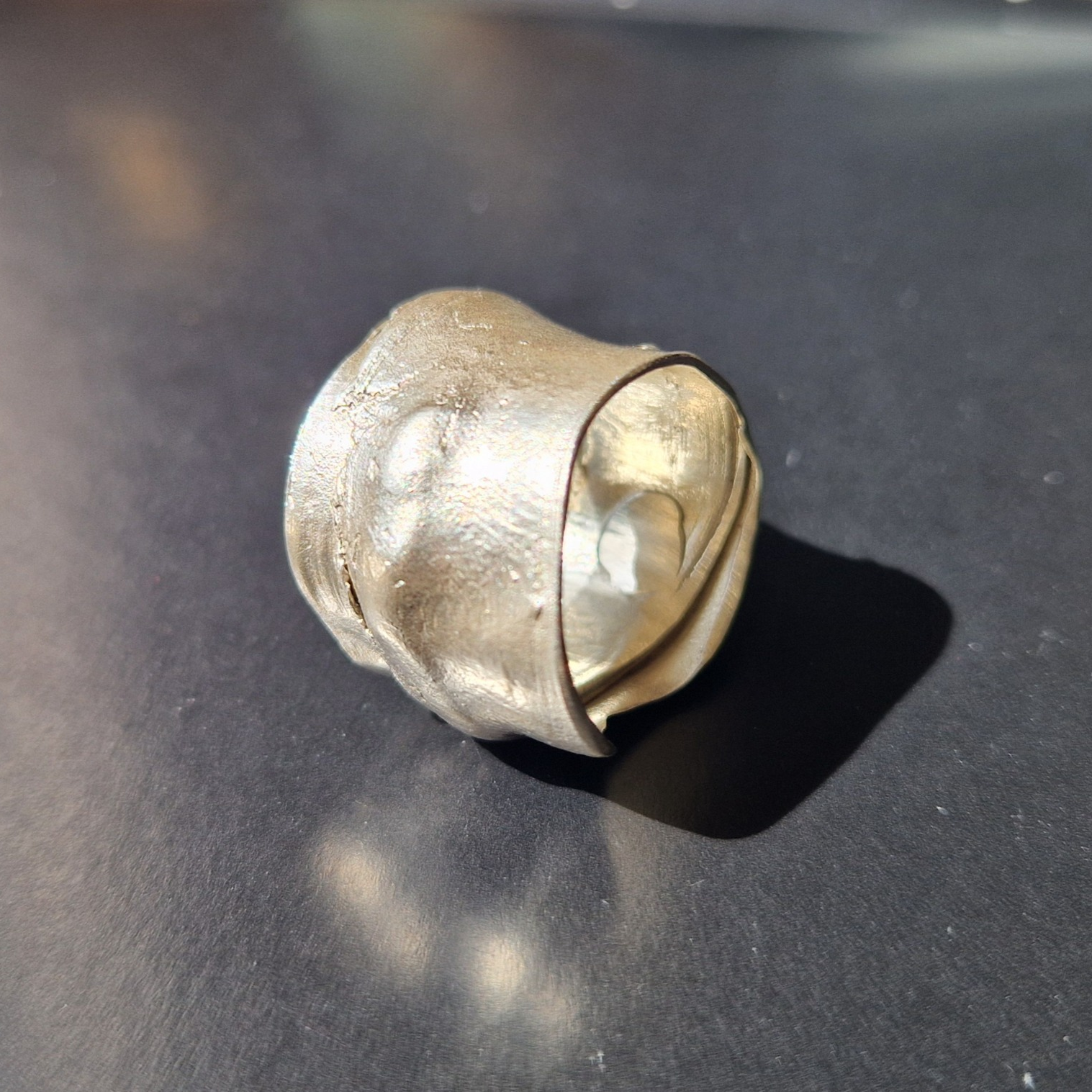 Silver wax cast ring
