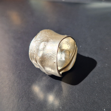Silver wax cast ring